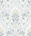 Persian Damask Blue Peel & Stick Wallpaper, by York Wall, 16'6" length x 1'8.5" width x 0.02" depth thumbnail