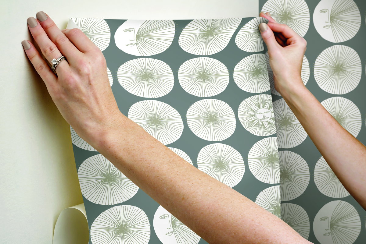 Soho Starburst Grey Peel & Stick Wallpaper, by York Wall, 20' length x 1'8.5" width x 0.02" depth View 6