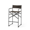 Direttore Backless 40.2in Seat Bar Stool | Brown/Gray Suede with Metal, Counter & Bar Stool by Mercana, 19.3" length x 20" width x 40.2" height thumbnail 1