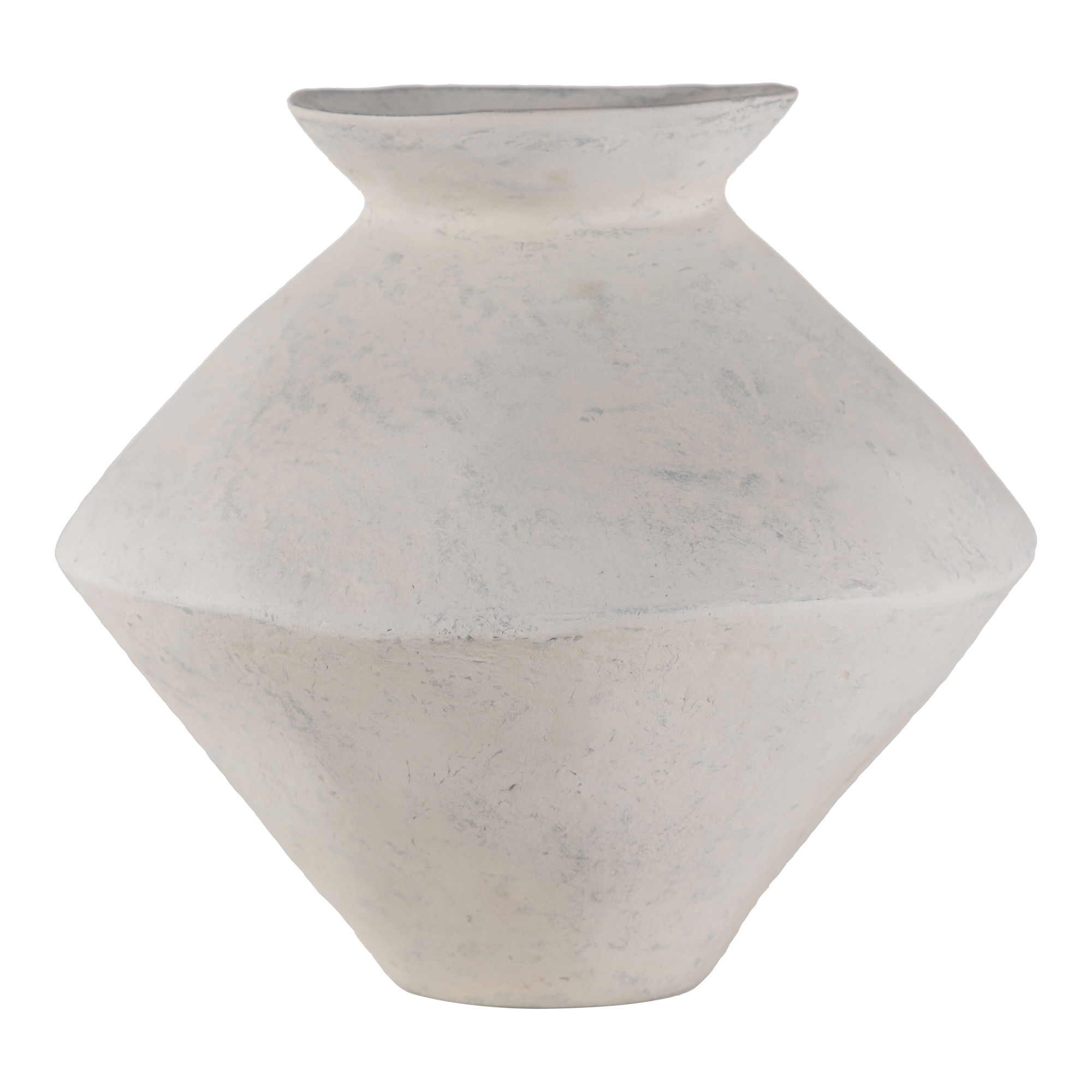 Raja Medium Decorative Vessel White, Vase by Moe's Home, 15" width x 14" height x 15" depth View 2