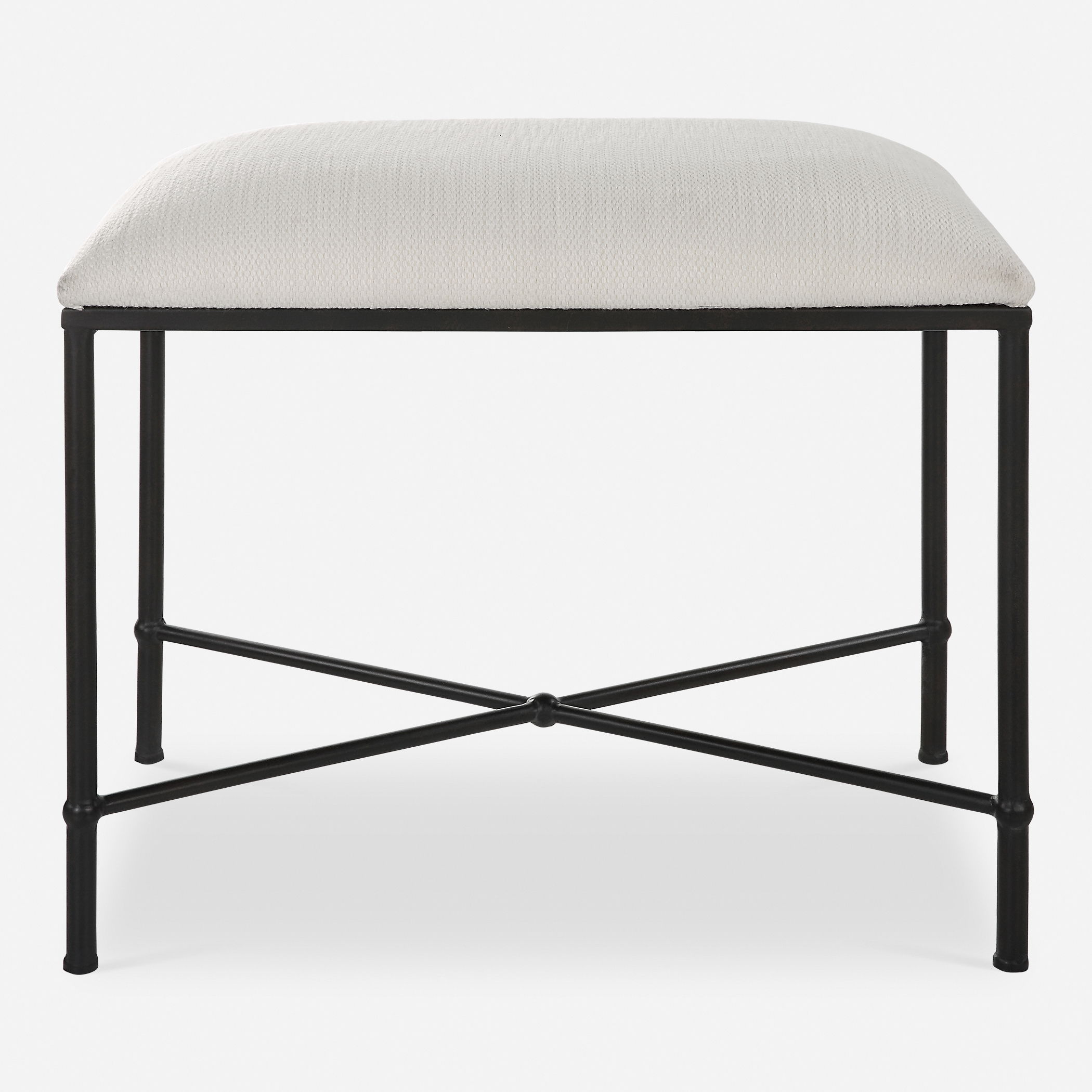 Avenham Small Black Framed Bench large image 