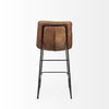 Meritt 37' Total Height Brown Leather Seat Black Metal Frame Stool, Counter & Bar Stool by Mercana, 17.7" length x 21.7" width x 37.8" height thumbnail 6