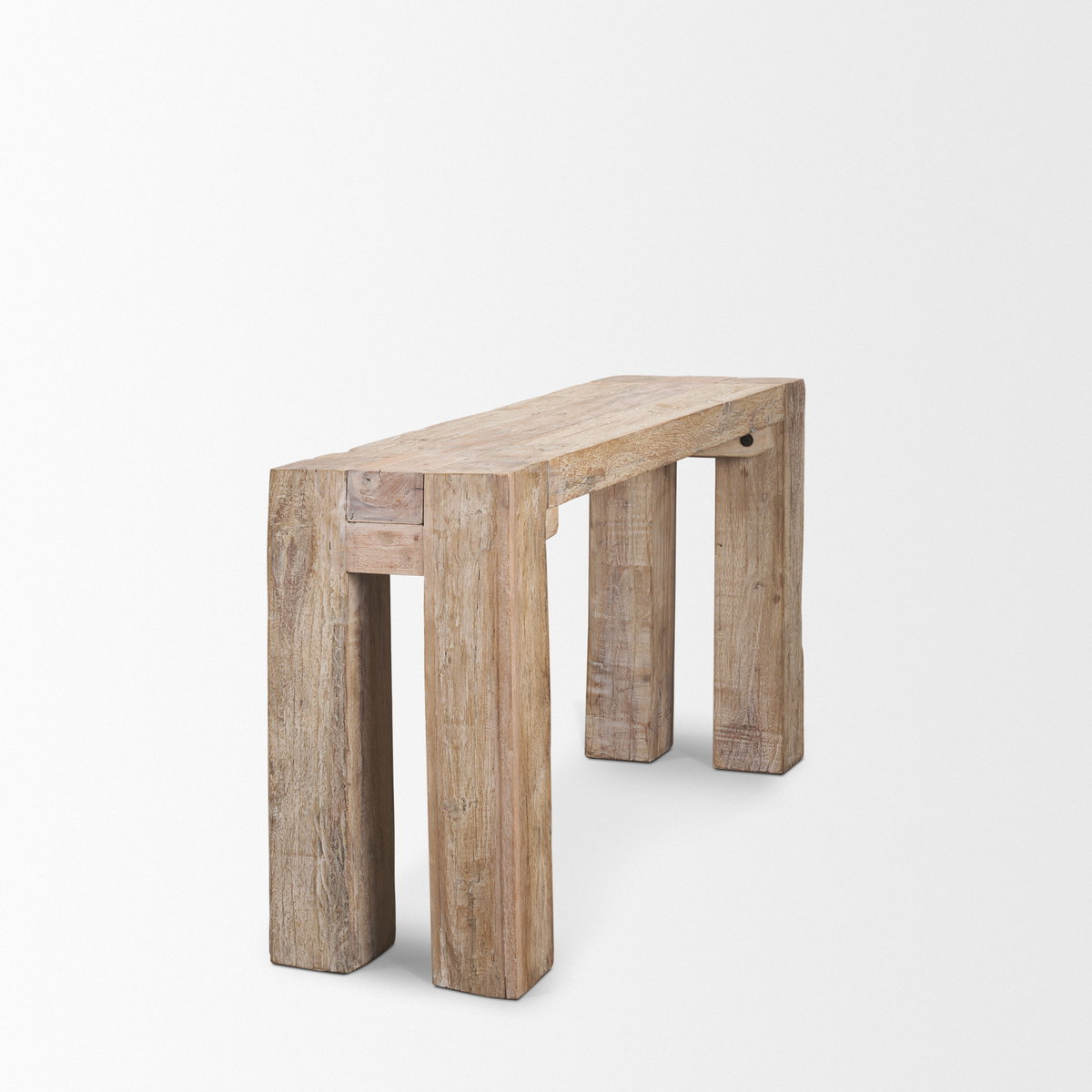 McArthur Whitewash Reclaimed Wood Console Table, by Mercana, 55" length x 16" width x 30" height View 7