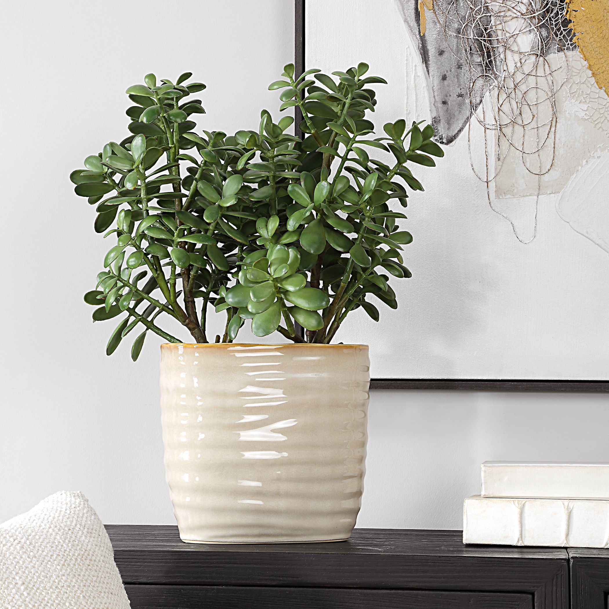 Crassula Jade Accent Plant, Decorative by Uttermost, 18" width x 23.5" height x 13.75" depth View 2