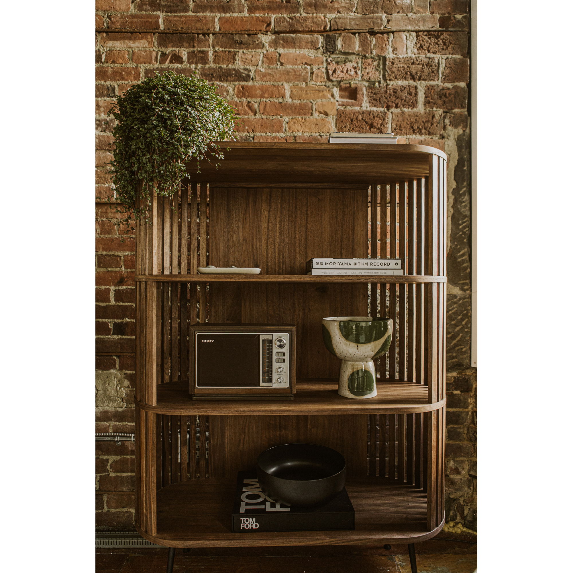Henrich Bookshelf Light Brown, Shelving & Bookcase by Moe's Home, 41" width x 57" height x 16" depth View 7