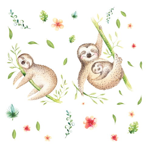 Lazy Sloth Giant Wall Decals