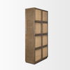 Sina Brown Oak Wood with Natural Rattan 2 Door Curio Cabinet thumbnail 6