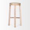 Brahma Backless 30in Seat Bar Stool | White Washed Wood, Counter & Bar Stool by Mercana, 14.5" length x 14.5" width x 30" height thumbnail 7