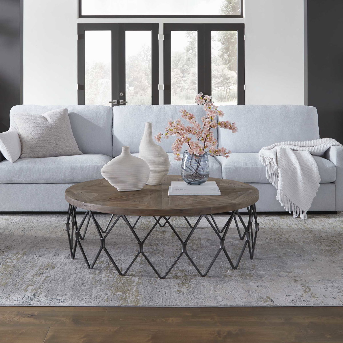 Chain Reaction Wooden Coffee Table, by Uttermost, 54" width x 17" height x 54" depth View 2