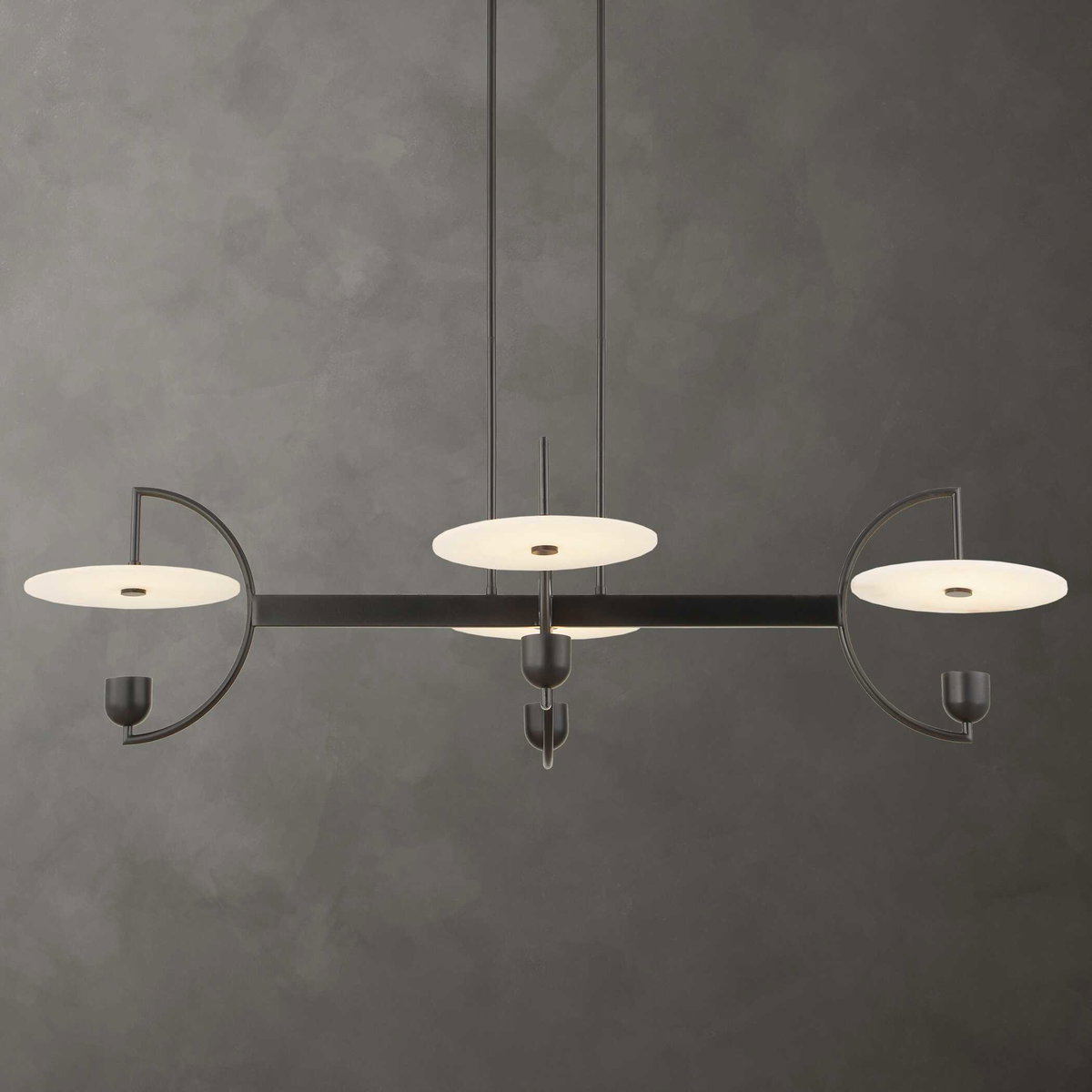 Kyoto 4 Light Linear LED Chandelier, Ceiling Light by Uttermost, 48.25" width x 12" height x 29.75" depth View 2