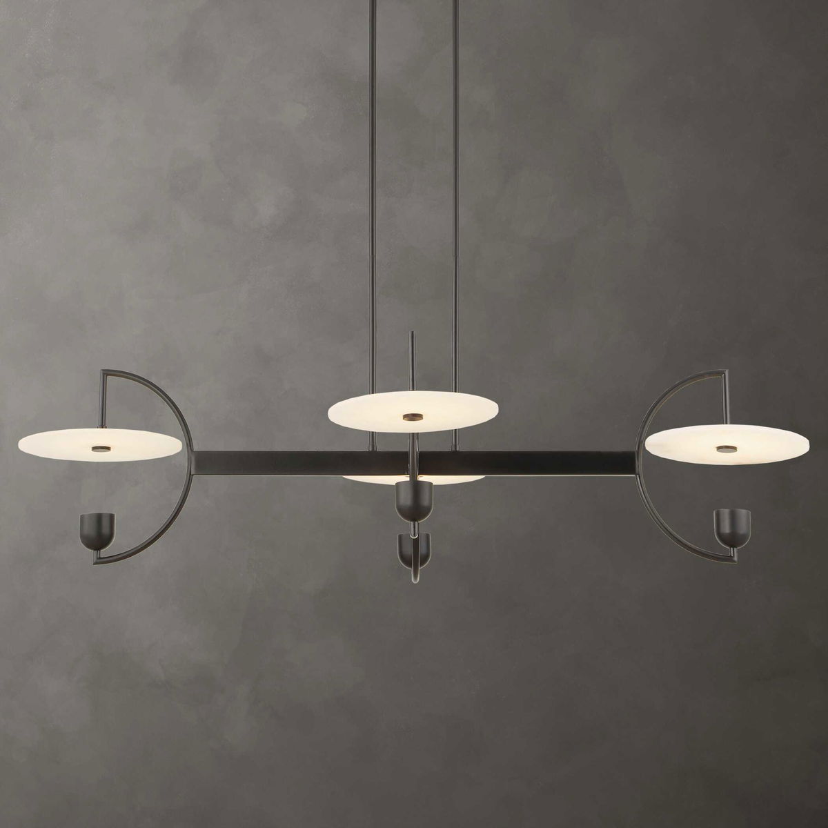 Kyoto 4 Light Linear LED Chandelier, Pendant by Uttermost, 48.25" width x 12" height x 29.75" depth View 2