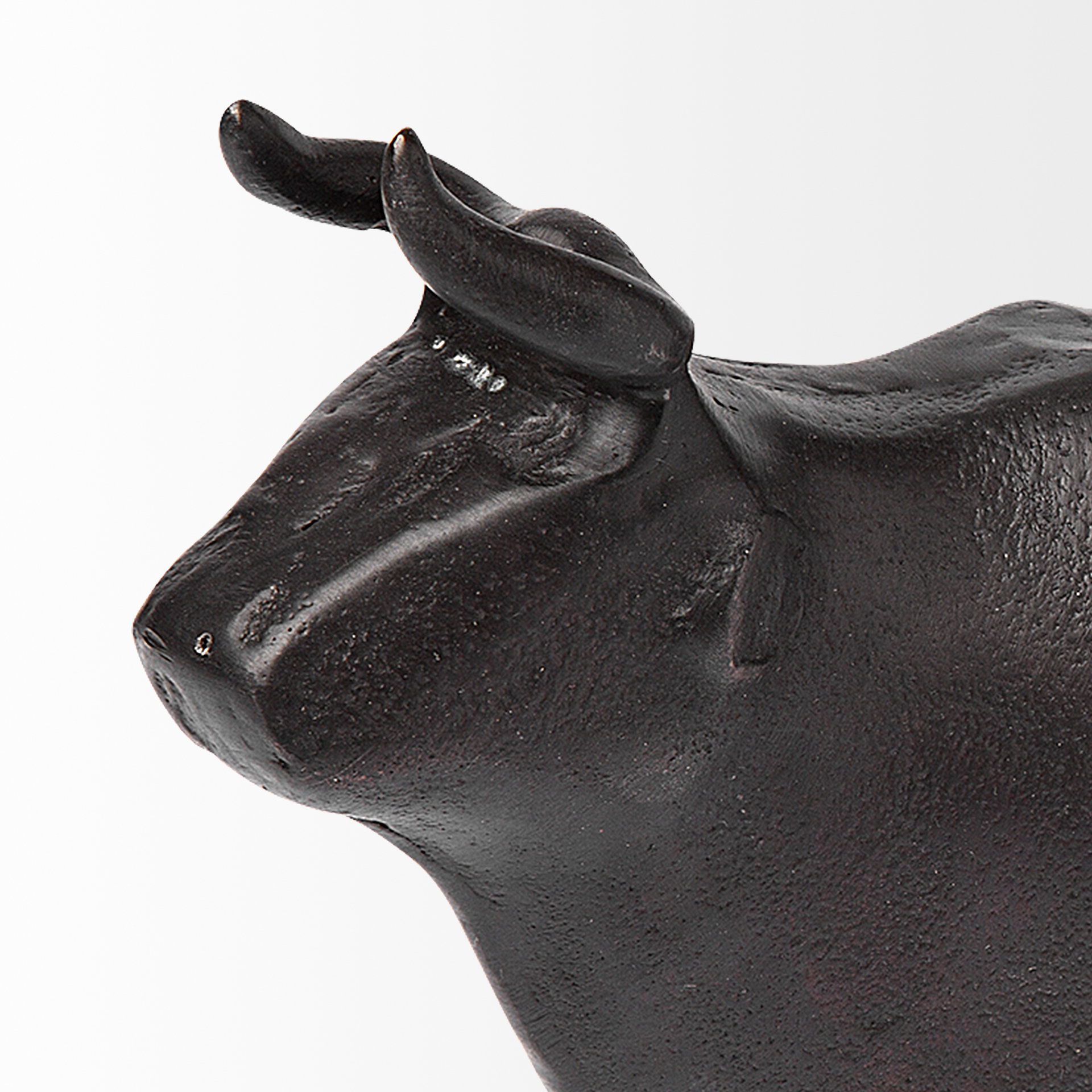 Taurus II 9L x 4W Black Cast Aluminum Bull Decorative Object, by Mercana, 9" length x 4" width x 6" height View 8