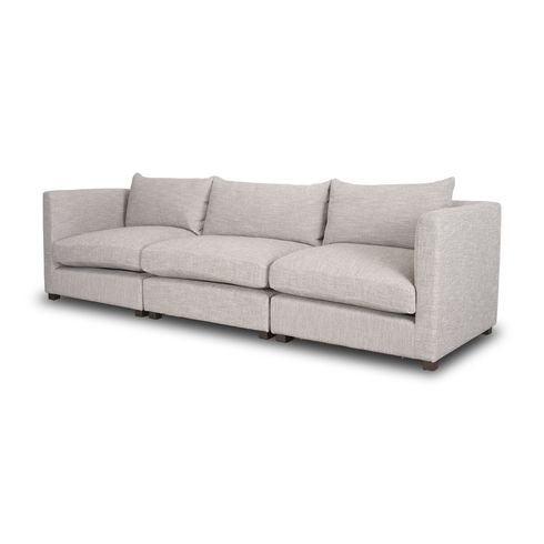 Halston 3 Piece Light Grey Sofa Set