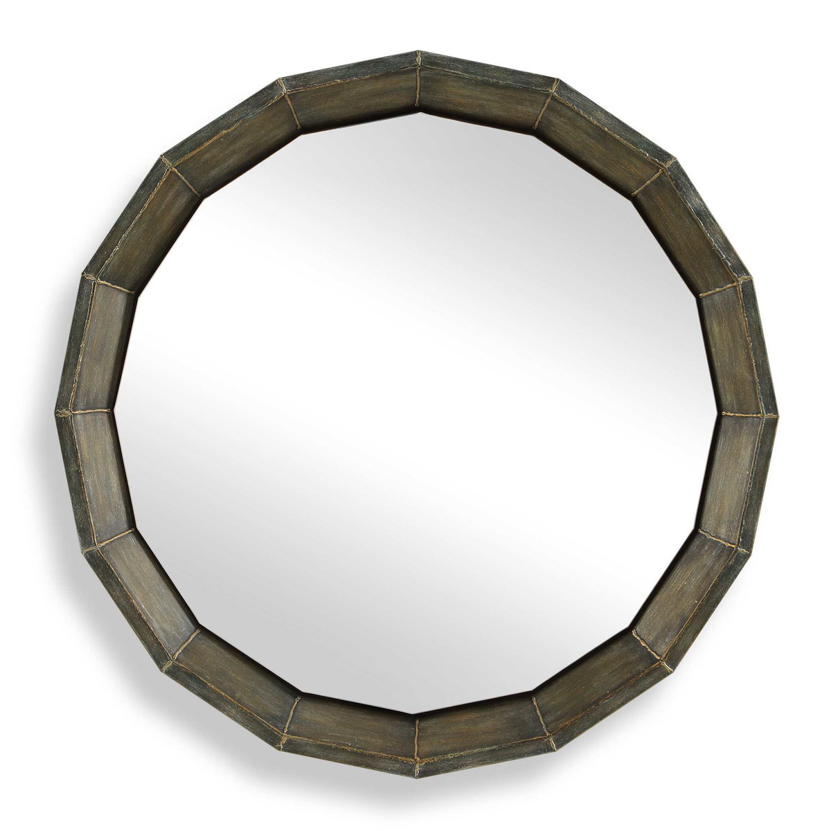 Neve Bronze Round Mirror, by Uttermost, 34.25" width x 34.25" height x 3" depth View 1