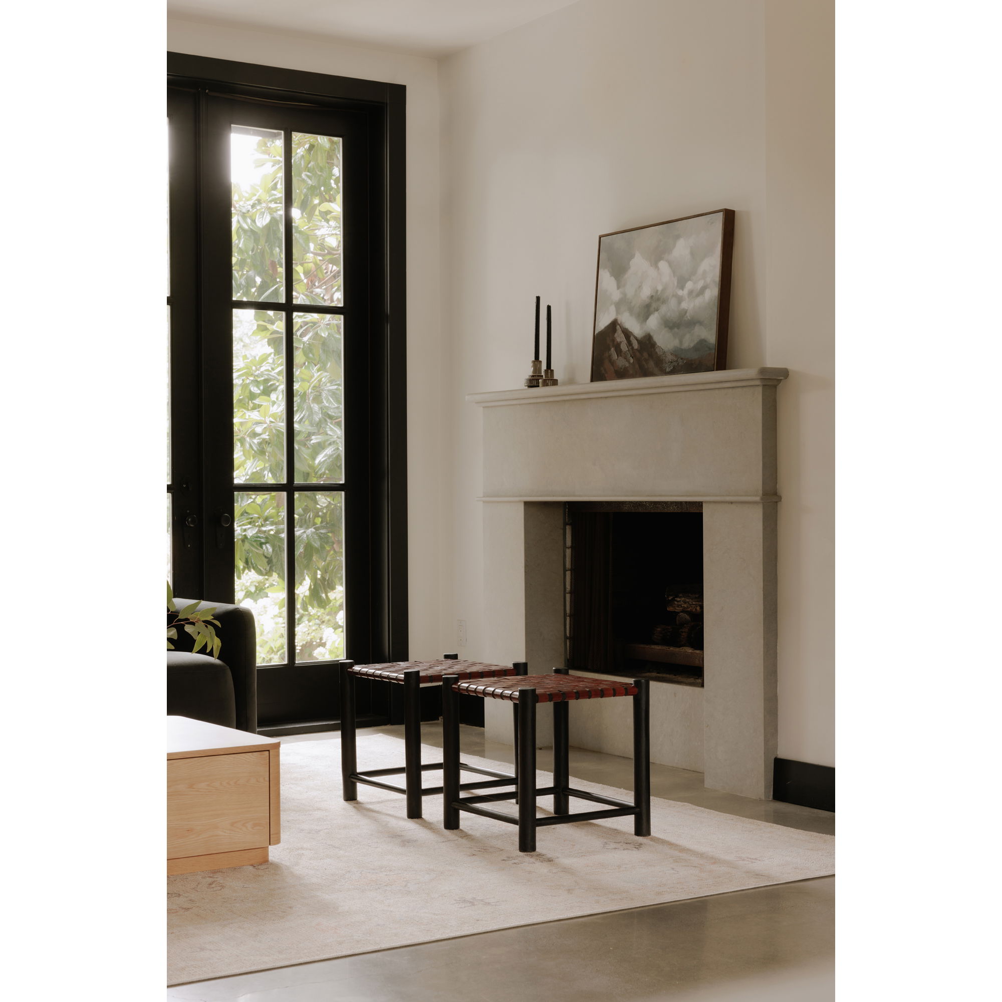 Selby Stool Burgundy large image 
