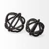 Earnhardt I Small 9L x 9W Black Wooden Beaded Orb, Decorative Object by Mercana, 8.66" length x 8.66" width x 8.86" height thumbnail 7
