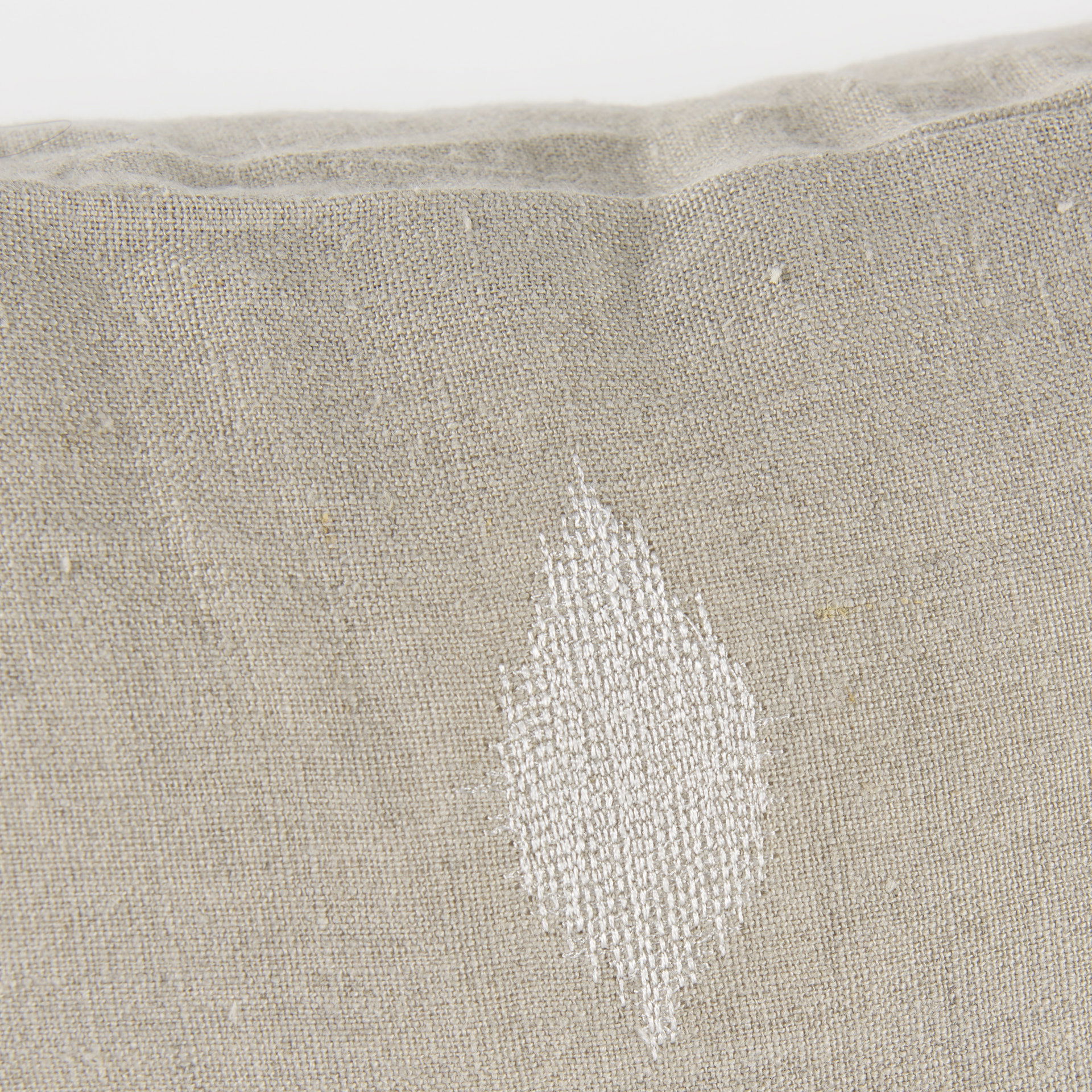 Enya 18L x 18W Beige and Cream Fabric Patterned Decorative Pillow Cover large image 
