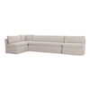 Fable Slipcover Dining Banquette L-shape Beige 139.5in thumbnail 2