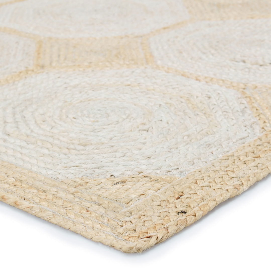 Fiorita Natural Geometric Light Beige/ White Area Rug large image 