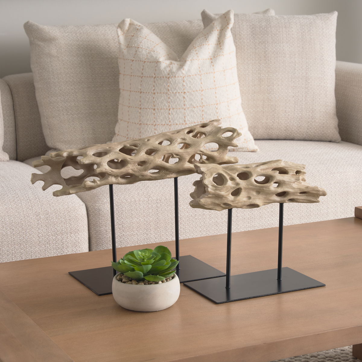 Dwell Cholla Wood Resin Decorative Object, by Mercana, 11.69" length x 5.91" width x 10.43" height View 3