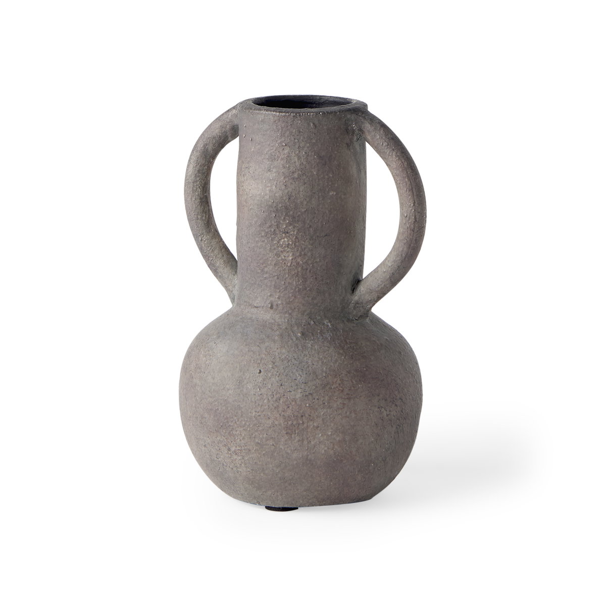 Armani 6.7H Brown-Gray Double Ear Vase, by Mercana, 4.92" length x 4.13" width x 6.69" height View 1