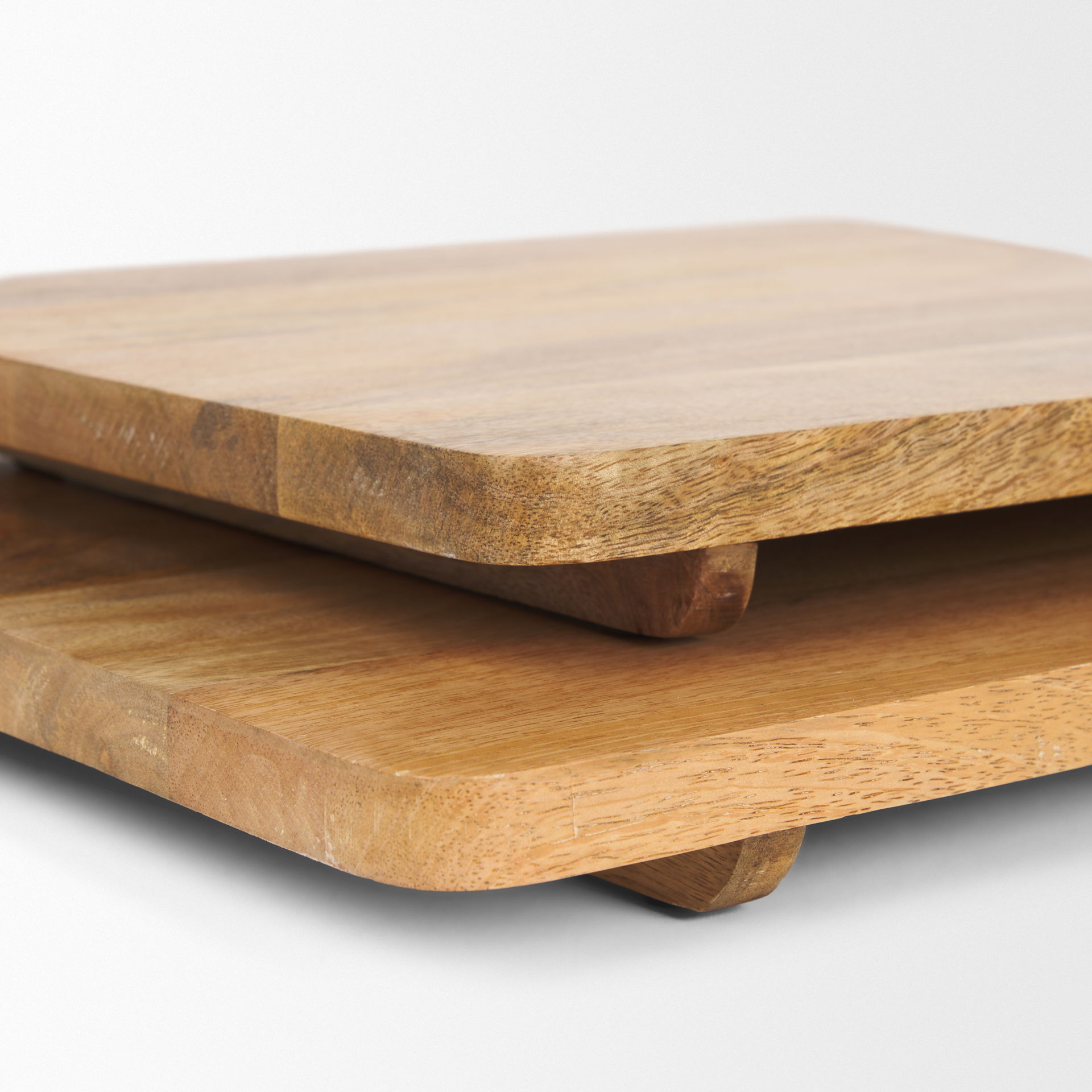 Khana Natural Solid Wood Square Serving Boards, Decorative Tray by Mercana, 29.25" length x 17.25" width x 1.75" height View 6