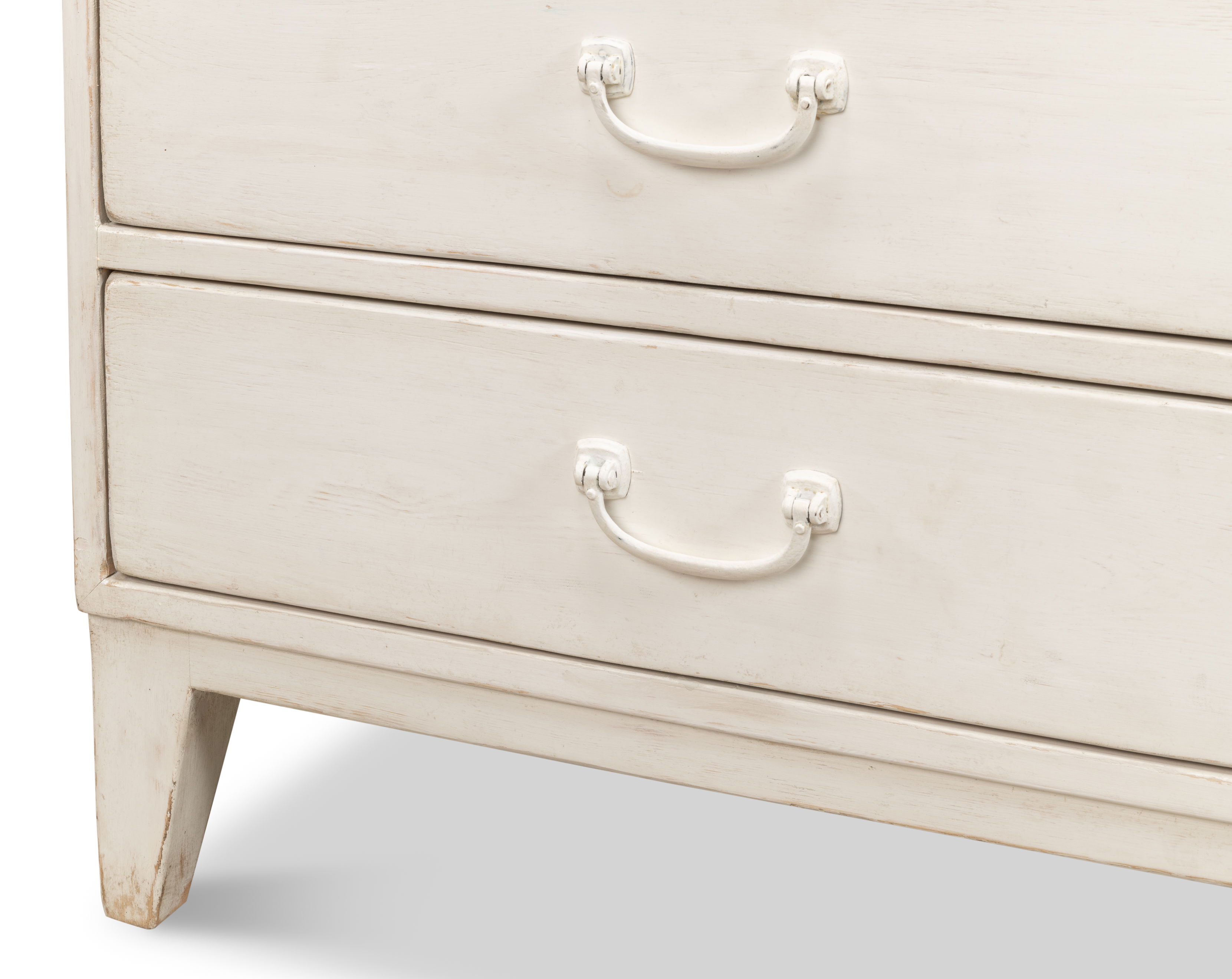 Willow 3 Drawer Commode, Antique White, Cabinets & Chest by Sarreid, 26" length x 16" width x 28" height View 5
