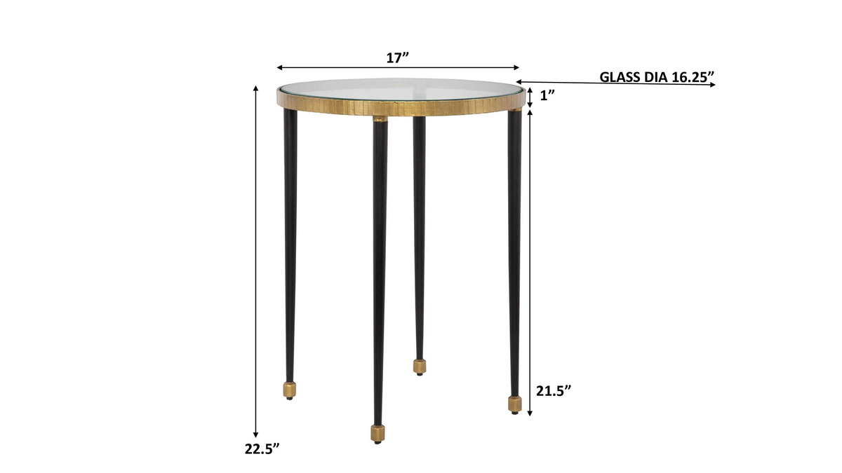 Stiletto Antique Gold Side Table, Furniture by Uttermost, 17" width x 22" height x 17" depth View 3