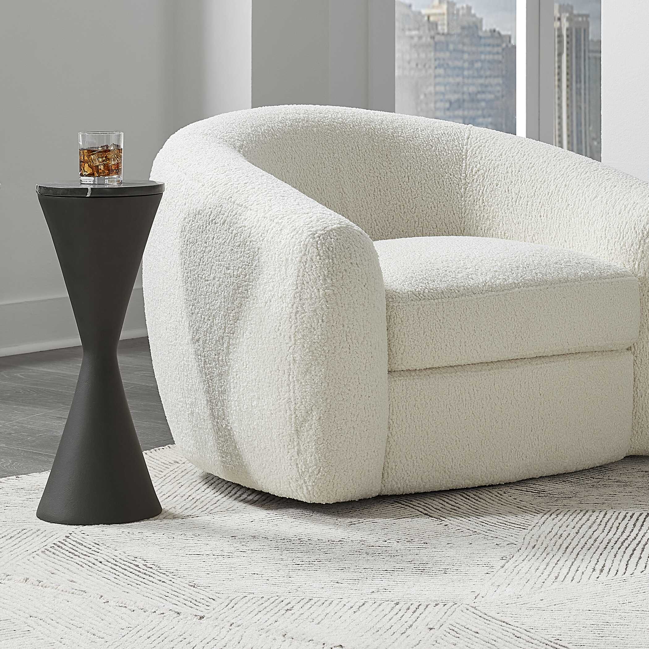 Time's Up Hourglass Shaped Drink Table, Furniture by Uttermost, 9" width x 24.25" height x 9" depth View 4