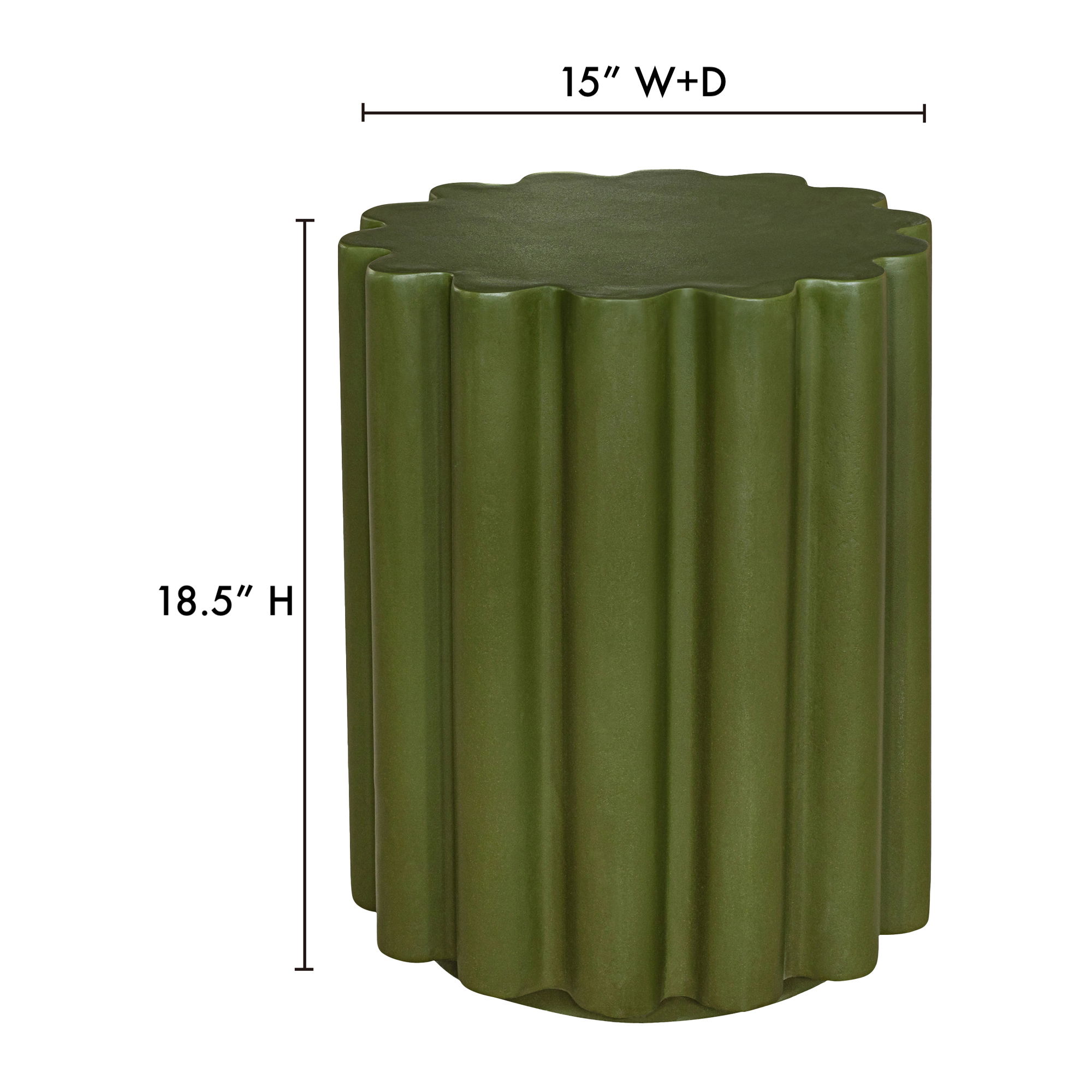 Taffy Accent Table Green, Side & End Table by Moe's Home, 15" width x 18.5" height x 15" depth View 5