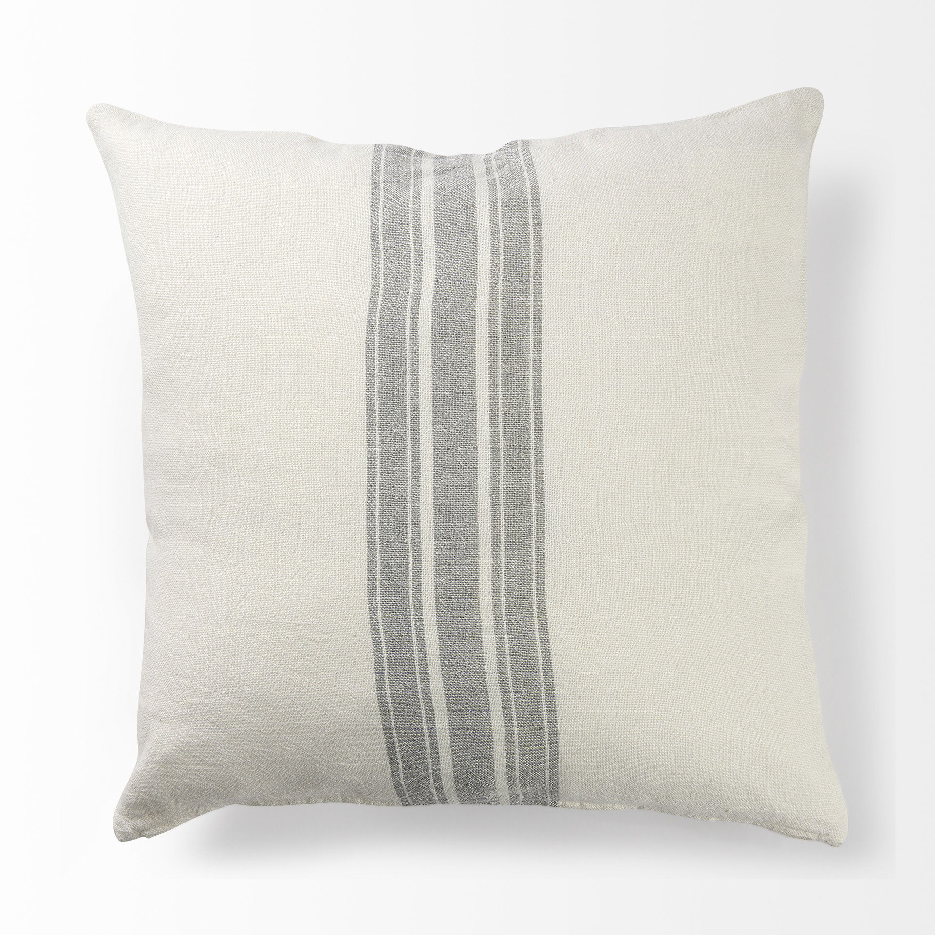 Patrice 22 x 22 Cream With Gray Stripes Decorative Pillow Cover, by Mercana, 22" length x 22" width x 0.2" height View 6