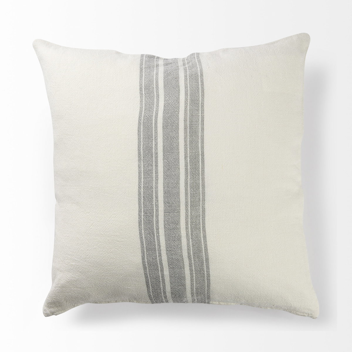 Patrice 22x22 Cream With Gray Stripes Pillow Cover, Decorative Pillow by Mercana, 22" length x 22" width x 0.2" height View 6