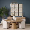 Rhone Gold Metal and Wood Beaded Chandelier, by Mercana, 26.38" length x 26.38" width x 88.58" height thumbnail 2