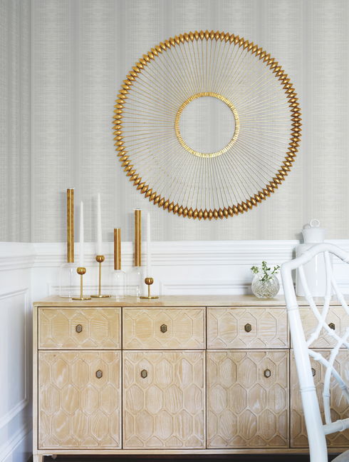 Silk Weave Stripe Grey Wallpaper