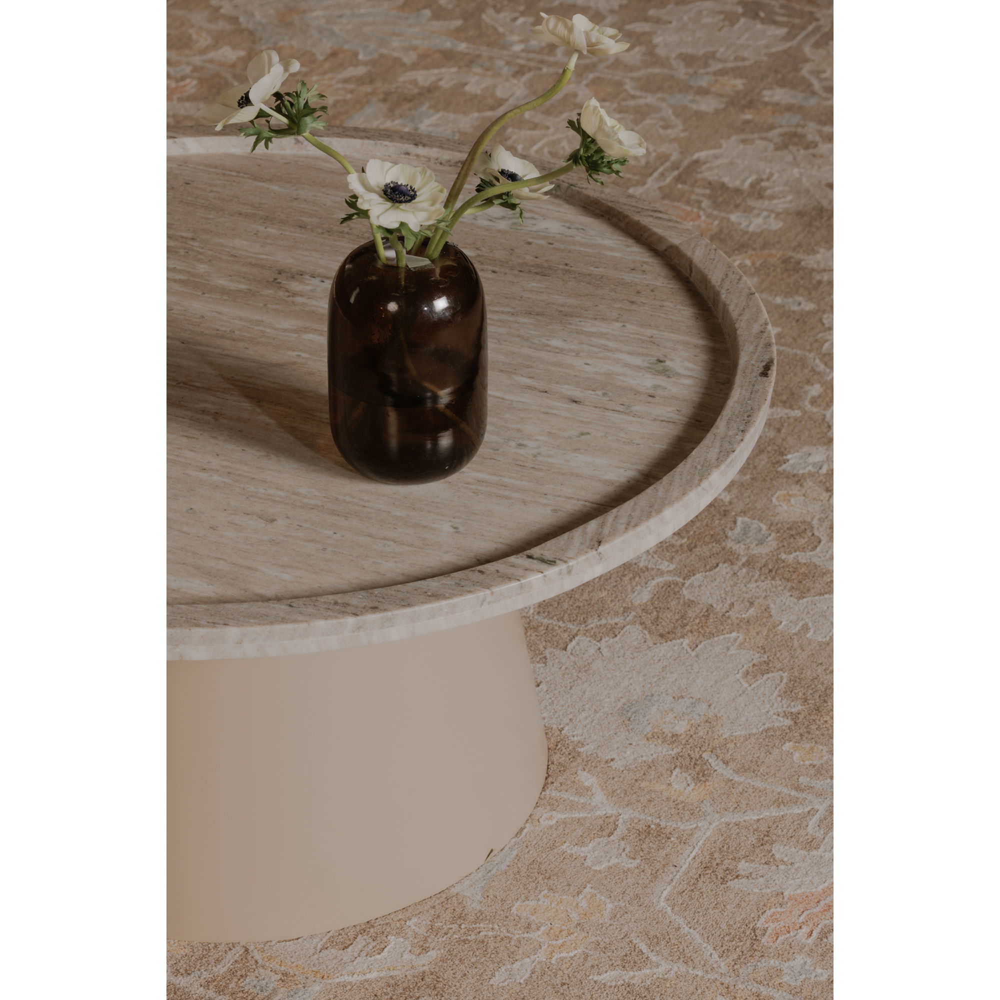 Kimberley Coffee Table White Marble, by Moe's Home, 34" width x 16" height x 34" depth View 6
