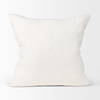 Jennelle 22x22 Cream with Indigo Print Linen Square Pillow Cover, Decorative Pillow by Mercana, 22" length x 22" width x 0.2" height thumbnail 5