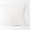 Jennelle 22x22 Cream with Indigo Print Linen Square Pillow Cover, Decorative Pillow by Mercana, 22" length x 22" width x 0.2" height thumbnail 5