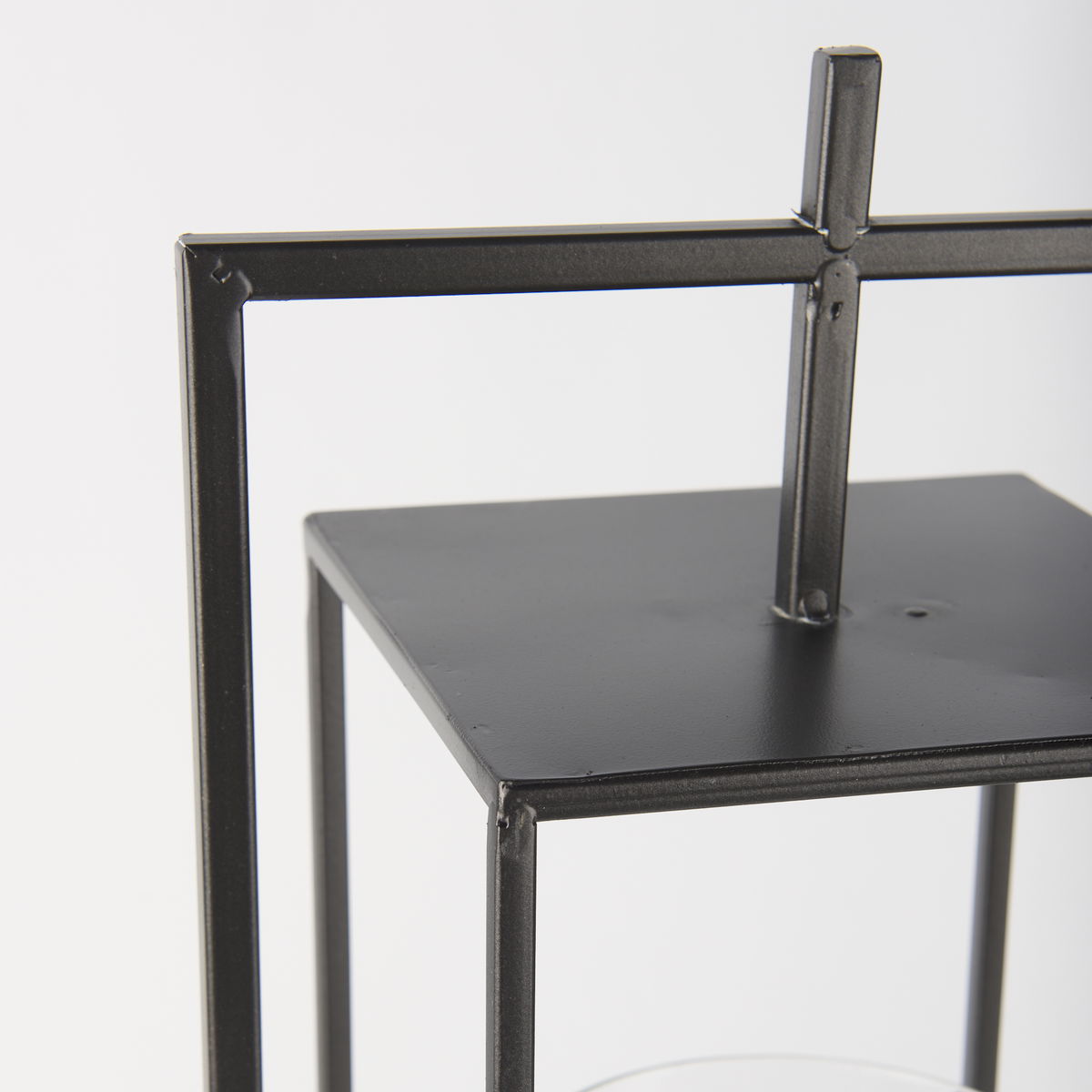 Albus I Large Black Metal Rectangular Table Candle Holder, Candles & Candle Holder by Mercana, 9.25" length x 9.25" width x 23.82" height View 8