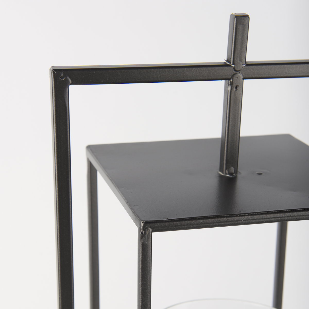 Albus I Large Black Metal Rectangular Table Candle Holder, Candles & Candle Holder by Mercana, 9.25" length x 9.25" width x 23.82" height View 8