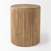 Terra 18L x 18W x 22H Light Brown Wood Fluted Round Side Table, Side & End Table by Mercana, 18" length x 18" width x 22" height thumbnail 5