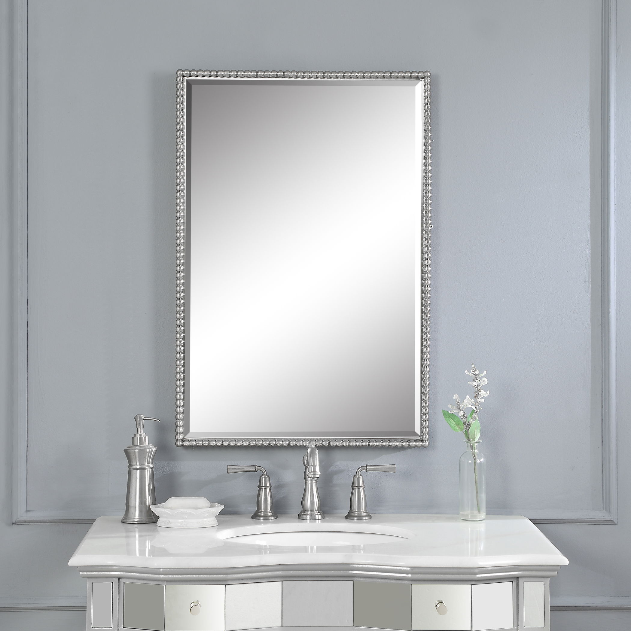 Sherise Brushed Nickel Mirror large image 