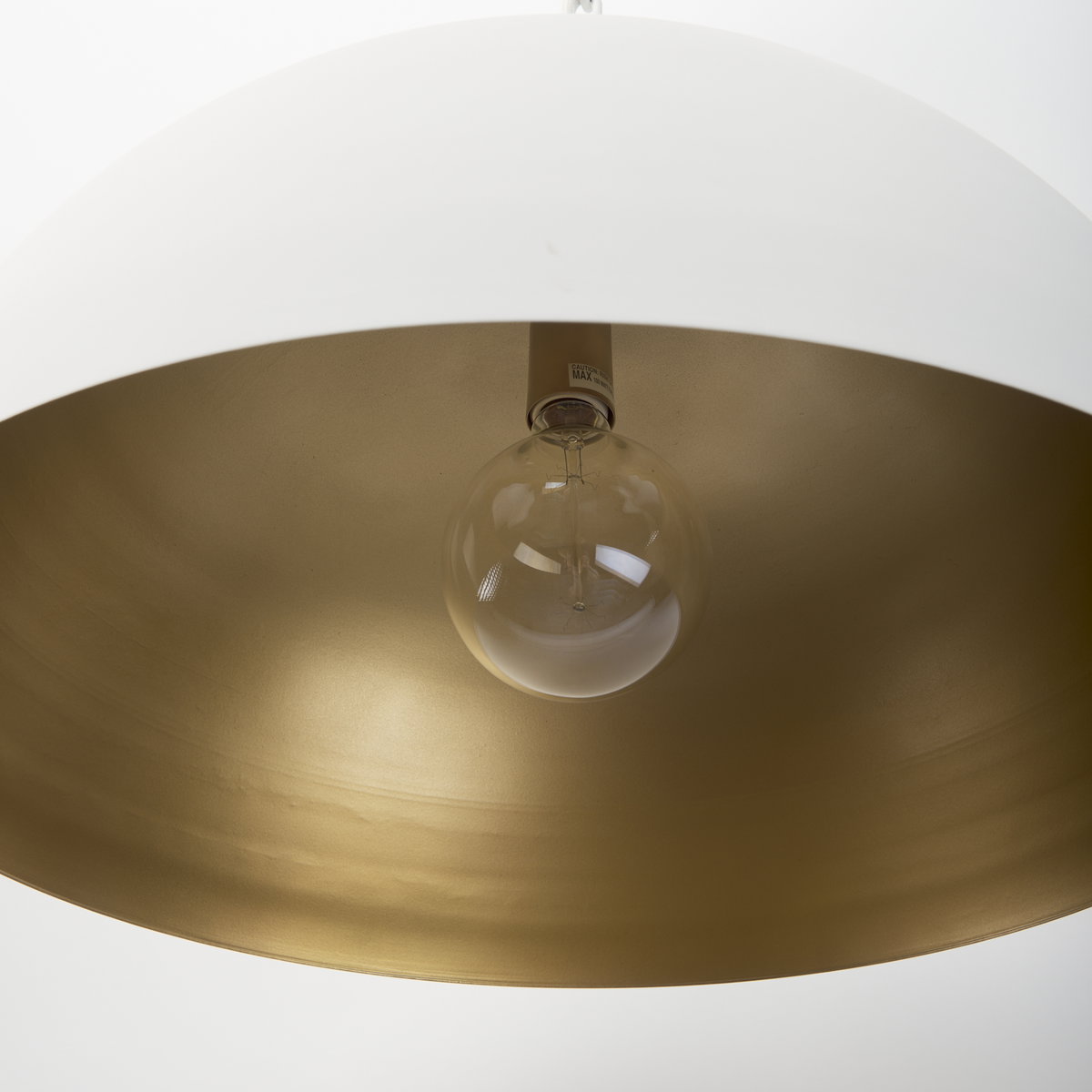Doma 24' Round White Dome Pendant Light, by Mercana, 24" length x 24" width x 15" height View 7