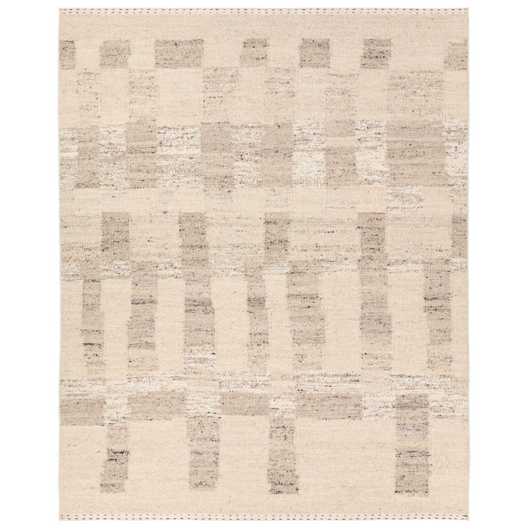Jaipur Living Llara LEO12 Handmade Stripes Tan Area Rug (9'x12') large image 