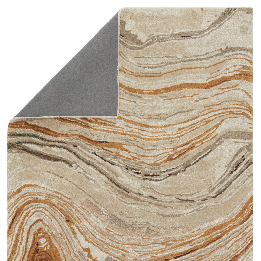 Jaipur Living Atha Handmade Abstract Gold/ Light Taupe Area Rug 5'X8' large image 