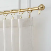 Online Designer Living Room Mode Premium Collection 1 Diameter Curtain Rod Set with Modern Ball Finials and Steel Wall Mounted Adjustable Rod