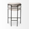 Parker Backless 36in Seat Counter Stool | Beige Fabric with Grey Metal, Counter & Bar Stool by Mercana, 19" length x 19.75" width x 36" height thumbnail 9