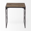 Trestman II 24' x 22.5' Square Top Medium Brown Wood and Iron Cross Braced End/Side Table, Side & End Table by Mercana, 24" length x 24" width x 22.5" height thumbnail 6