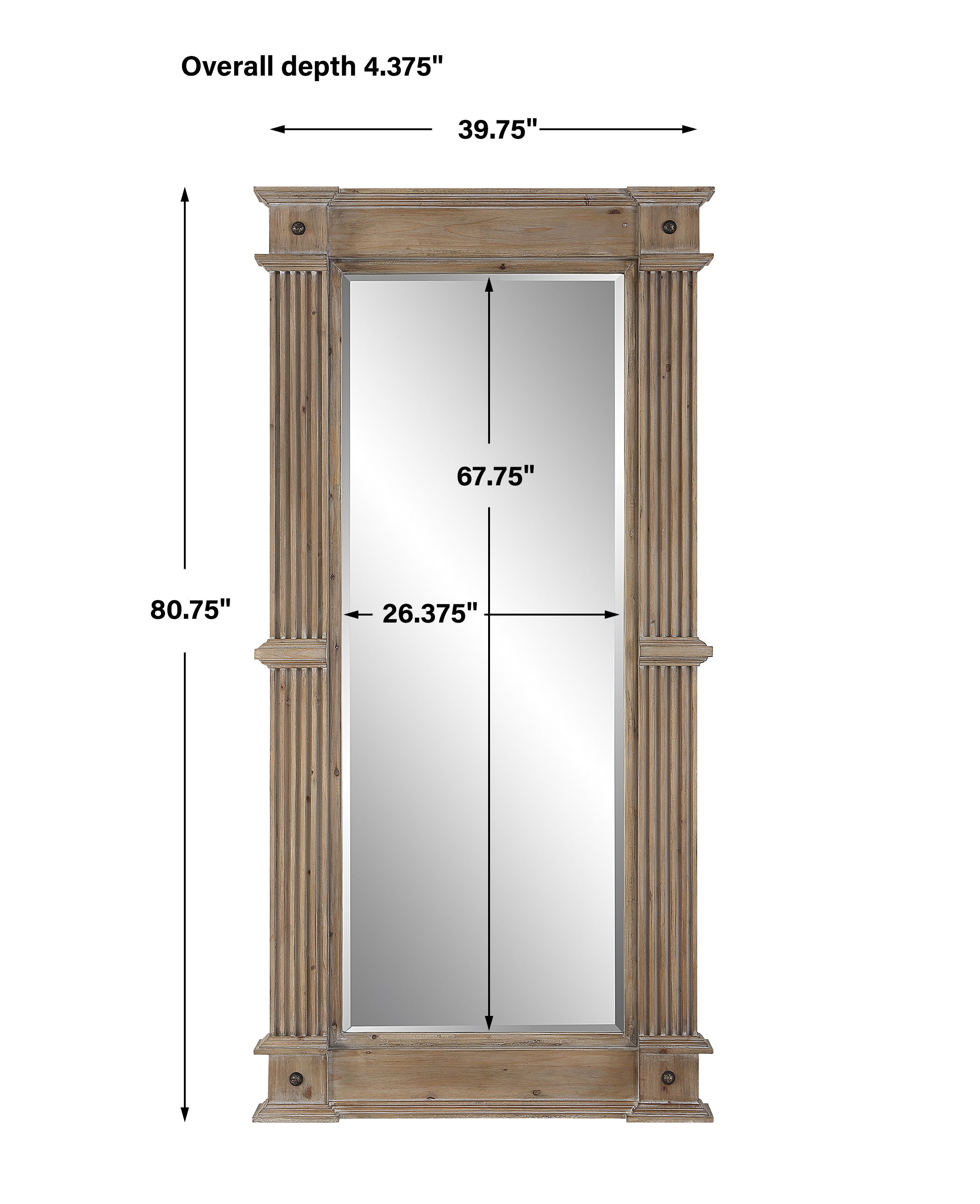 McAllister Natural Wood Oversized Mirror large image 