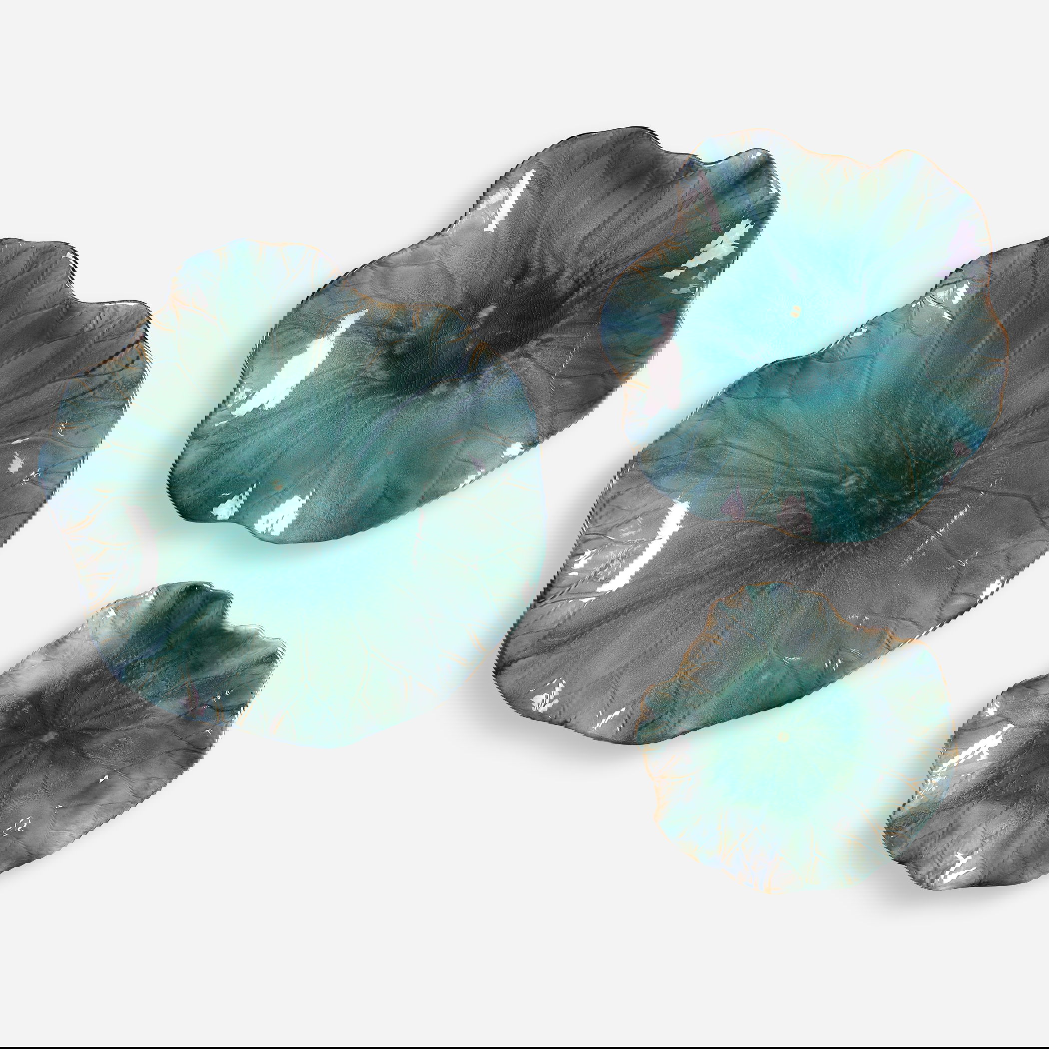 Abella Ceramic Flowers Set/3, Sculptural Wall Art by Uttermost, 17.87" width x 17.87" height x 3.87" depth View 1