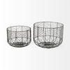Idris Set of 2 Black Metal Geometric Mesh Bowls, Decorative Bowl by Mercana, 12.01" length x 12.01" width x 8.66" height thumbnail 5